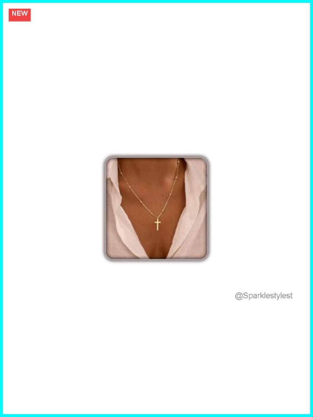 14K Gold Plated Cross Pendant Necklace Dainty Christian Faith Jewelry Gift